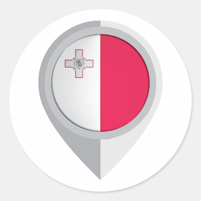 Adesivo Redondo Sinalizador de Localização do Pino Malta (Frente)