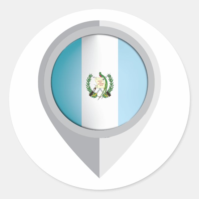 Adesivo Redondo Sinalizador de Localização do Pino na Guatemala (Frente)