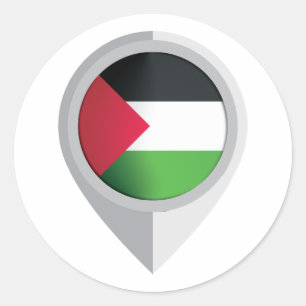 Adesivo Redondo Sinalizador de Localização do Pino Palestino