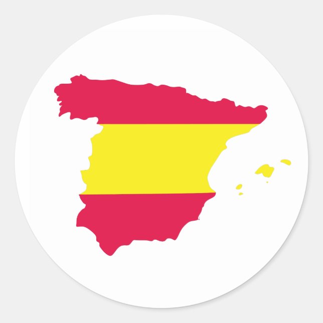 Adesivo Redondo Sinalizador de Mapa de espanha (Frente)
