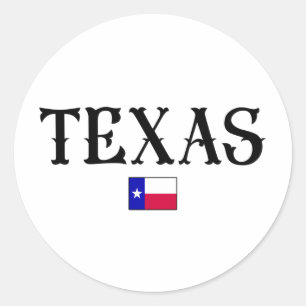 Adesivo Redondo Sinalizador de Mapa Estatal do Texas EUA