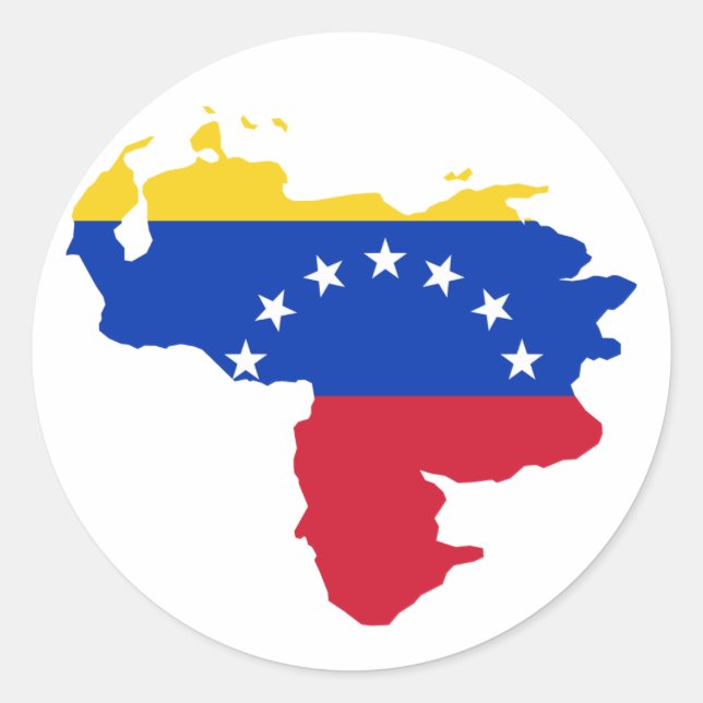 Adesivo Redondo Sinalizador de mapa venezuelano. Adicionar seu pró (Frente)