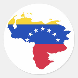 Adesivo Redondo Sinalizador de mapa venezuelano. Adicionar seu pró