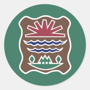 Adesivo Redondo Sinalizador de Missisquoi Western Abenaki Tribe