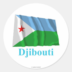 Adesivo Redondo Sinalizador de Onda Djibouti com Nome