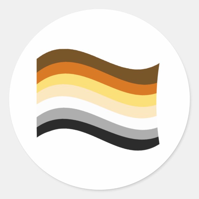 Adesivo Redondo Sinalizador de Onda do Orgulho Urso (Frente)