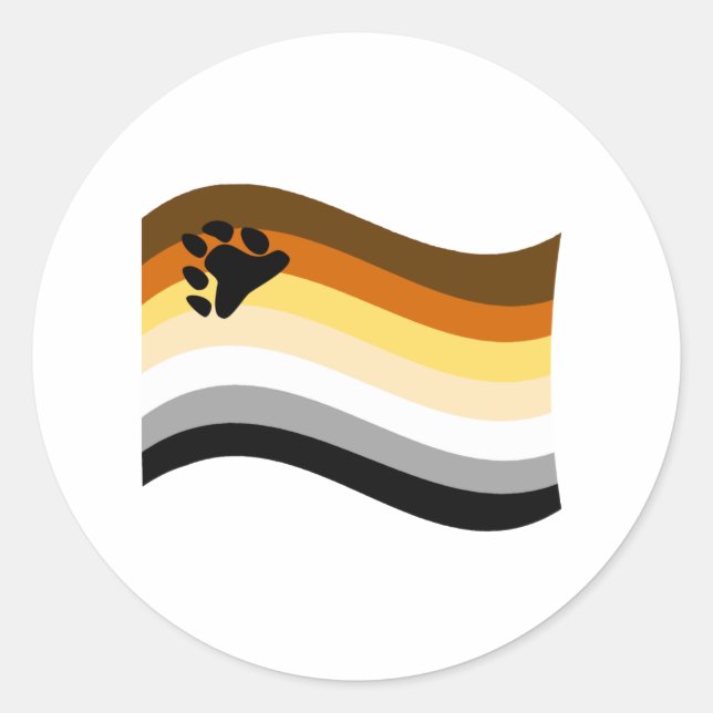 Adesivo Redondo Sinalizador de Onda do Orgulho Urso (Frente)