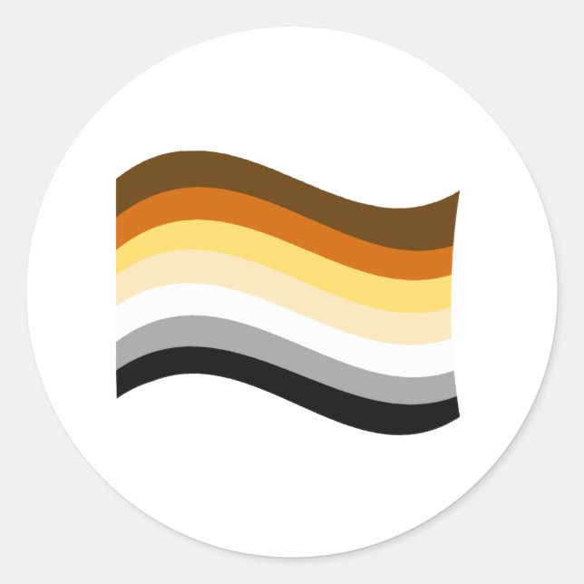 Adesivo Redondo Sinalizador de Onda do Orgulho Urso (Frente)