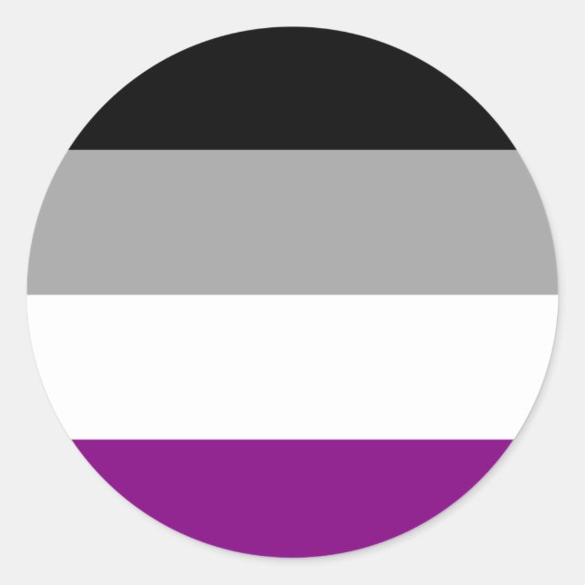 Adesivo Redondo Sinalizador de Orgulho Asexual (Frente)