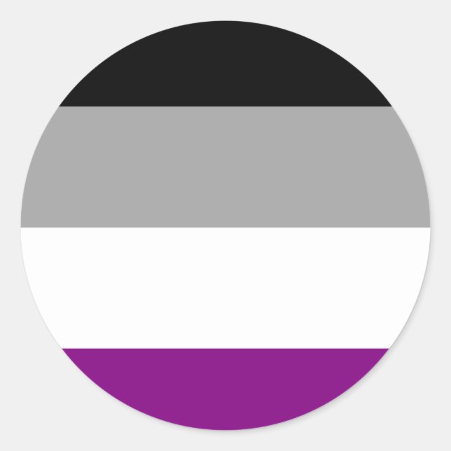 Adesivo Redondo Sinalizador de Orgulho Asexual (Frente)