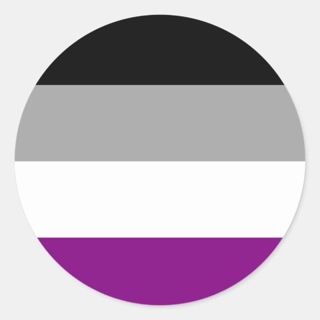 Adesivo Redondo Sinalizador de Orgulho Asexual (Frente)