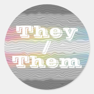 Adesivo Redondo Sinalizador de Orgulho Demifluido de Pronoun Perso