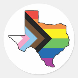 Adesivo Redondo Sinalizador de Progresso do Orgulho do Texas