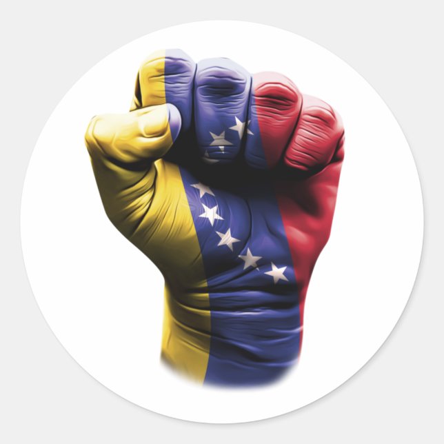 Adesivo Redondo Sinalizador de Punção da Venezuela (Frente)