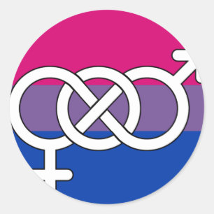 Adesivo Redondo Sinalizador de Símbolo de Orgulho Bissexual