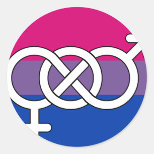 Adesivo Redondo Sinalizador de Símbolo de Orgulho Bissexual