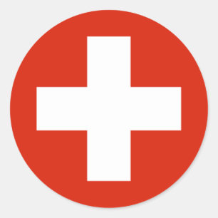 Adesivo Redondo Sinalizador de Suiça