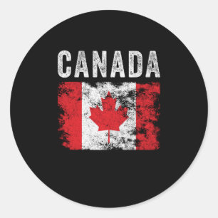 Adesivo Redondo Sinalizador do Canadá em apuração - Bandeira canad