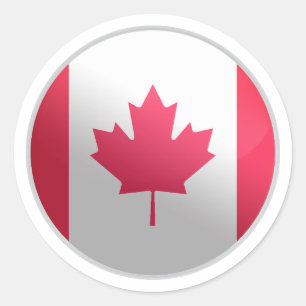 Adesivo Redondo Sinalizador do Círculo Glossy do Canadá