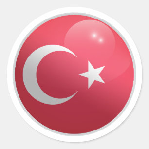 Adesivo Redondo Sinalizador do Círculo Glossy Turquia