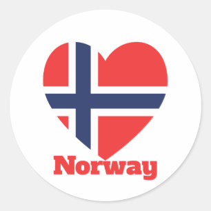 Adesivo Redondo Sinalizador do Coração da Noruega