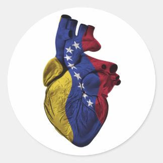 Adesivo Redondo Sinalizador do Coração da Venezuela
