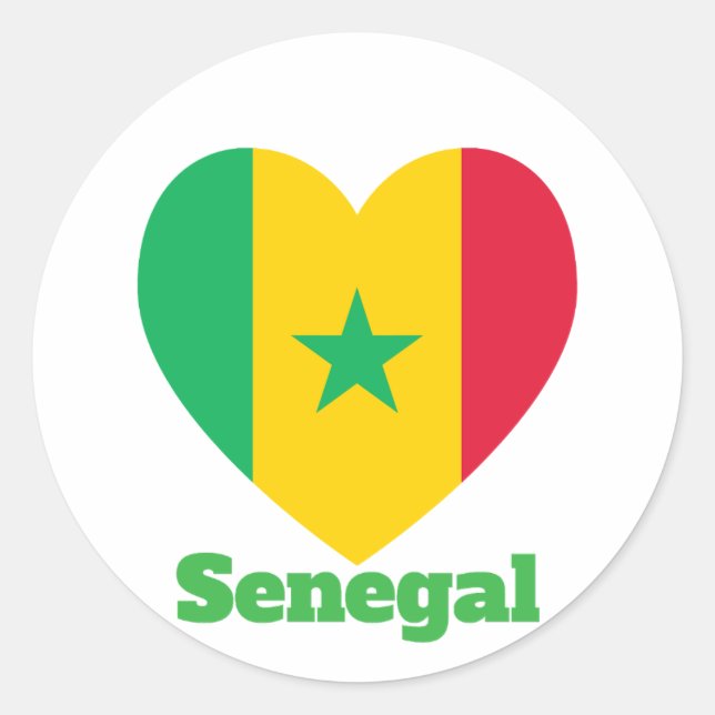 Adesivo Redondo Sinalizador do Coração Senegal (Frente)