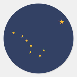 Adesivo Redondo Sinalizador do Estado do Alasca