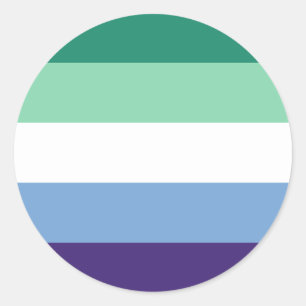 Adesivo Redondo Sinalizador do Orgulho de Homens LGBTQ