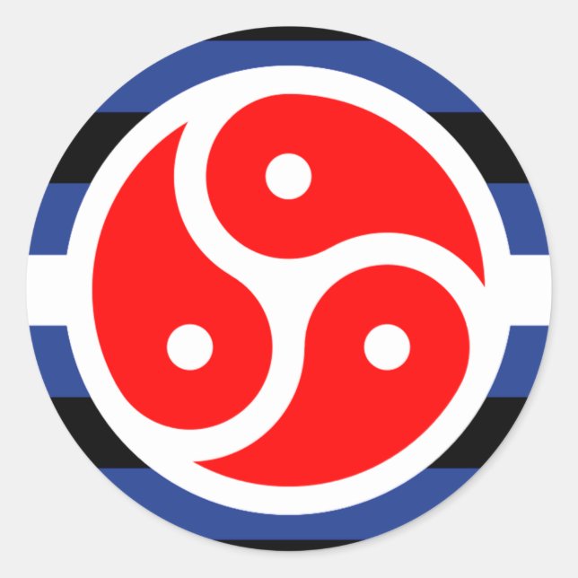 Adesivo Redondo Sinalizador do Orgulho de Prática de Couro (Frente)