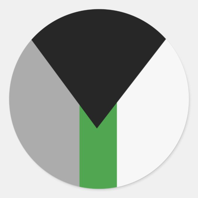 Adesivo Redondo Sinalizador do Orgulho Demiromântico (Frente)