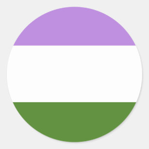 Adesivo Redondo Sinalizador do Orgulho do Genderqueer