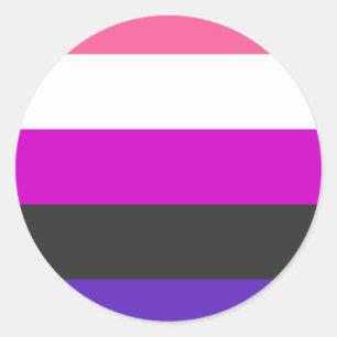 Adesivo Redondo Sinalizador do Orgulho Genderfluido