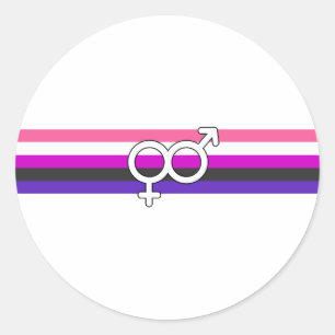 Adesivo Redondo Sinalizador do Orgulho Genderfluido