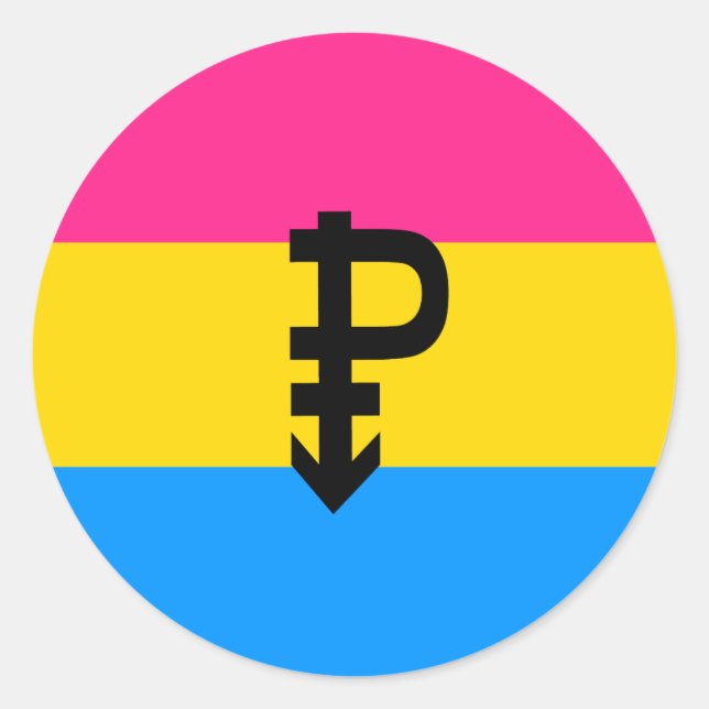 Adesivo Redondo Sinalizador do Orgulho Pansexual (Frente)