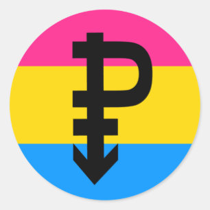 Adesivo Redondo Sinalizador do Orgulho Pansexual