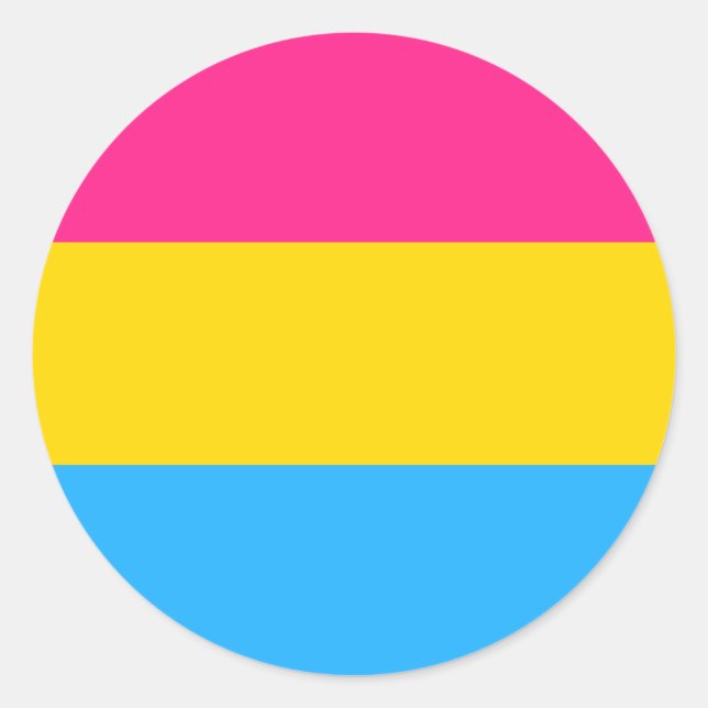 Adesivo Redondo Sinalizador do Orgulho Pansexual (Frente)