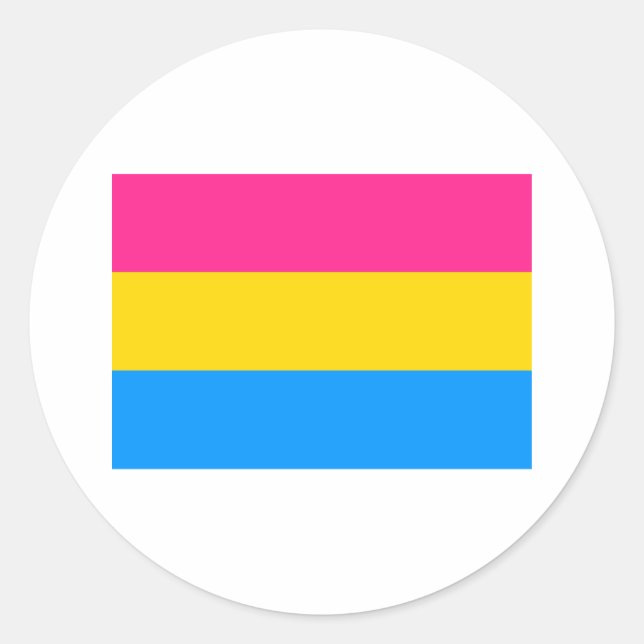 Adesivo Redondo Sinalizador do Orgulho Pansexual (Frente)