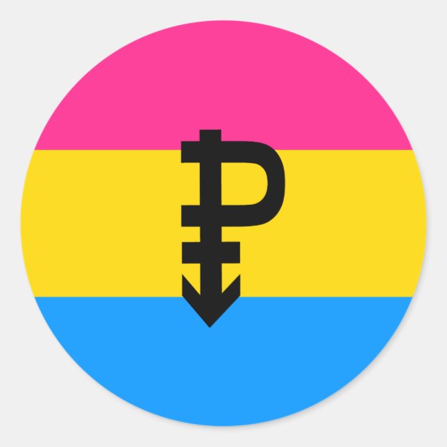 Adesivo Redondo Sinalizador do Orgulho Pansexual (Frente)