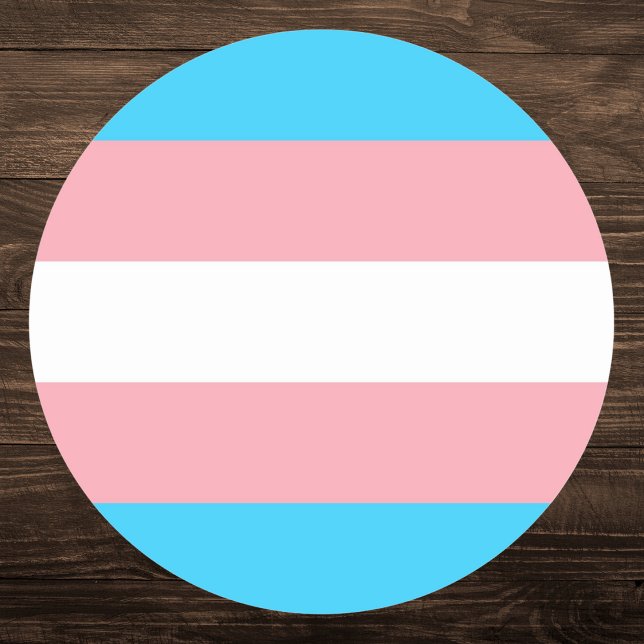 Adesivo Redondo Sinalizador do Orgulho Transgênero (Criador carregado)