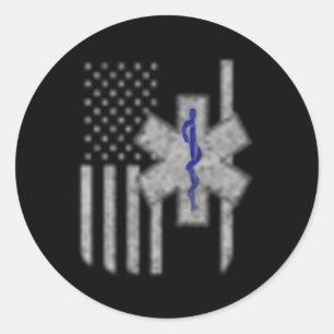 Adesivo Redondo Sinalizador Emt First Responder Ou Dois Lados