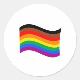 Adesivo Redondo Sinalizador Filial de Onda do Orgulho Arco-Íris