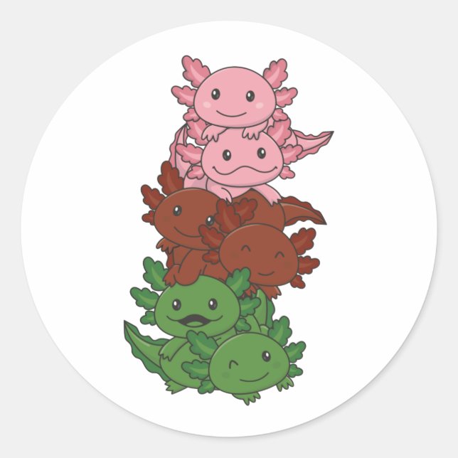 Adesivo Redondo Sinalizador Gynosexual Gander Pride Lgbtq Axolotl  (Frente)