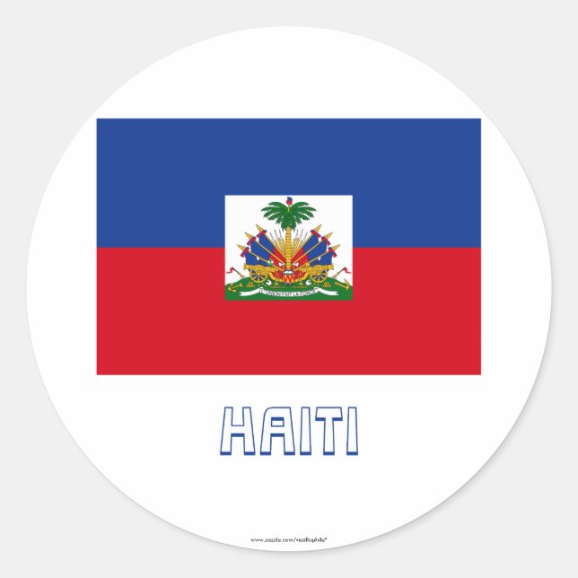 Adesivo Redondo Sinalizador Haiti com Nome (Frente)