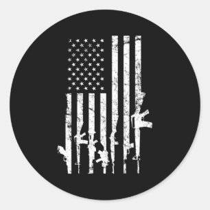 Adesivo Redondo Sinalizador Incomodado Dos Eua Guns Pro Gun Adt Na