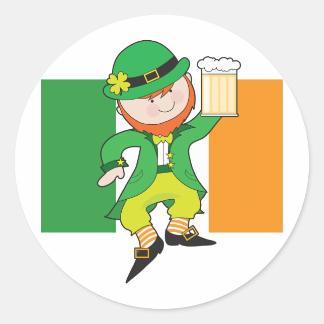 Adesivo Redondo Sinalizador Leprechaun (Frente)