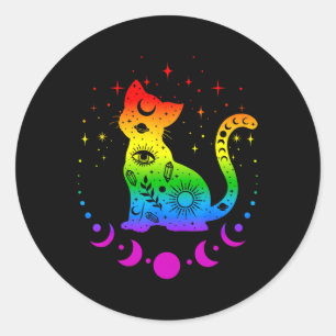 Adesivo Redondo Sinalizador Orgulho gay de Astrologia do Rainbow C