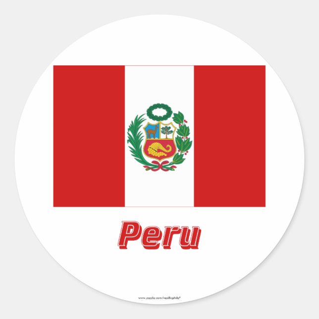 Adesivo Redondo Sinalizador Peru com Nome (Frente)