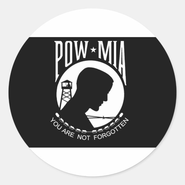 Adesivo Redondo Sinalizador POW+MIA (Frente)