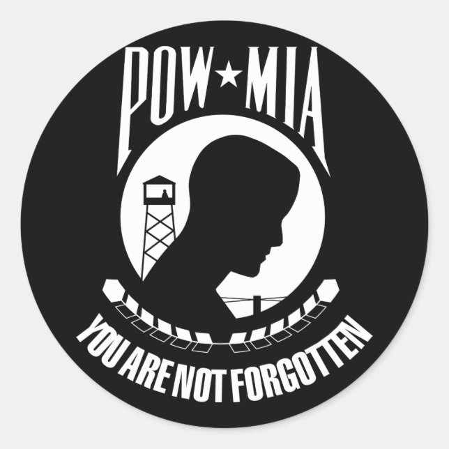 Adesivo Redondo Sinalizador POW-MIA (Frente)